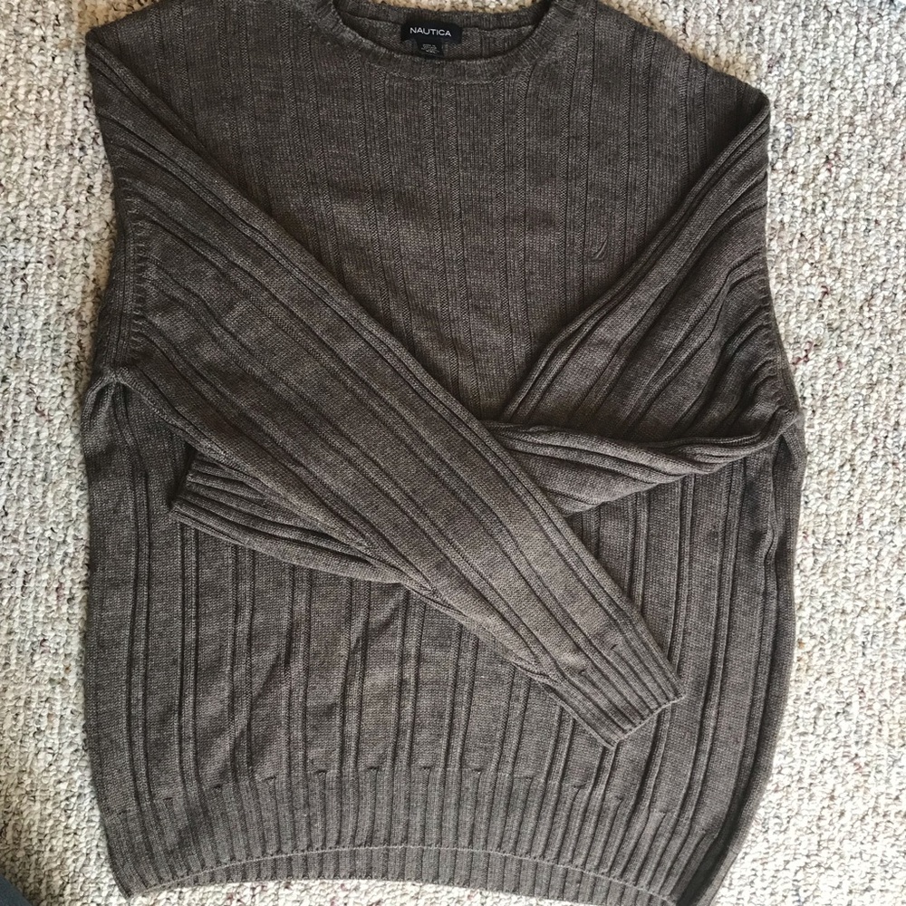 Nautica Brown Cable Knit Sweater Size XXL #205